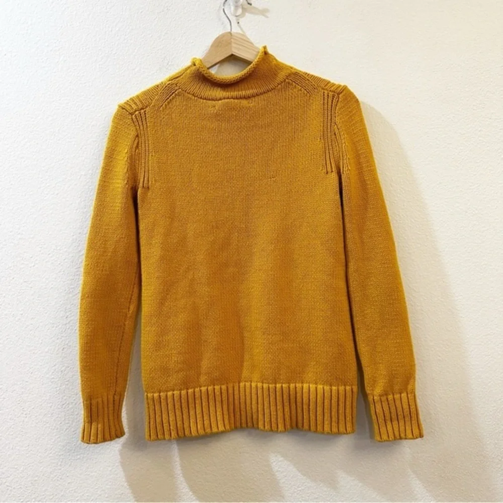 J. Crew Always‎ Oarsman Roll Neck Sweater Women’s Size XXS Mustard